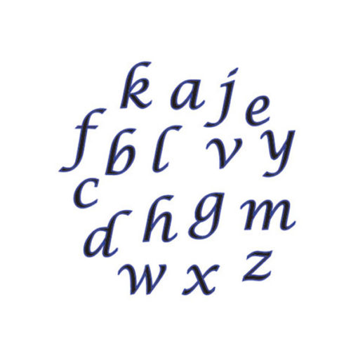 Ausstecher Set - Alphabet (Kursiv, klein)