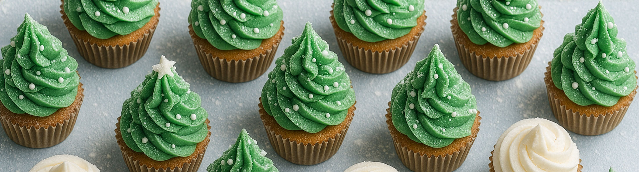 Weihnachtsbaum-Cupcakes