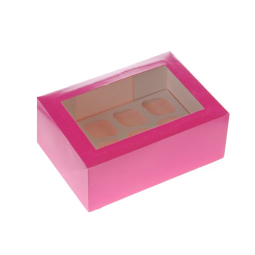 6er Cupcake Box - pink