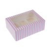 6er Cupcake Box - pink, gestreift