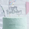 Party-Kerze Happy Birthday Silber