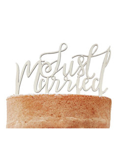 Cake Topper Just Married Holz