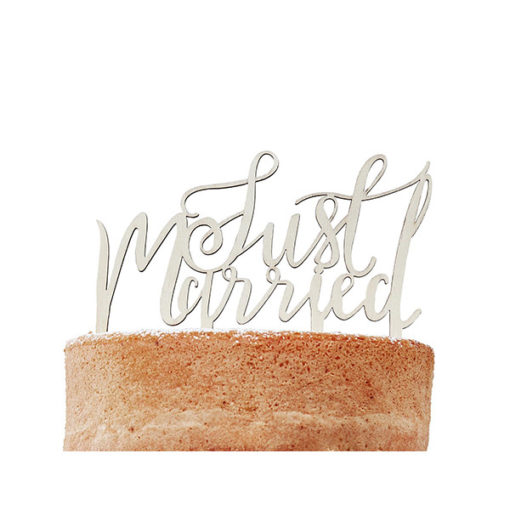 Cake Topper Just Married Holz