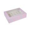 24er Cupcake Box - pink gestreift, mini