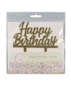 Cake Topper Happy Birthday Gold