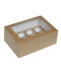 12er Cupcake Box - Kraftpapier mini