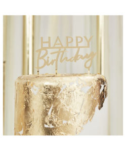 Cake Topper Happy Birthday gold