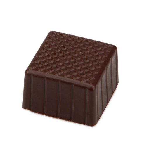 Pralinen Hohlkörper quadratisch aus Zartbitterschokolade