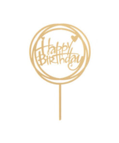 Cake Topper - Happy Birthday rund