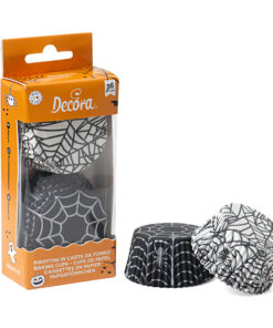 Papierbackförmchen - Halloween Spinnennetz