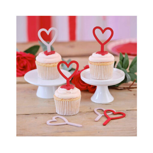Ginger Ray Holz Cupcake Toppers Valentinstag