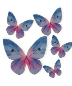 Schmetterlinge aus Esspapier blau gemischt