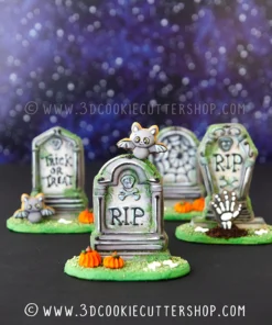 3D Halloween Tombstone Cookie Cutter Set