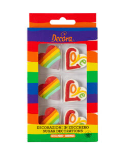 Regenbogenherzen Zucker 16 Stk