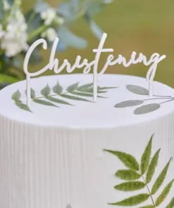 Schöner weisser Holz Topper für ihre Taufe für Girls und Boys