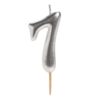 Zahlenkerze 7 Silber