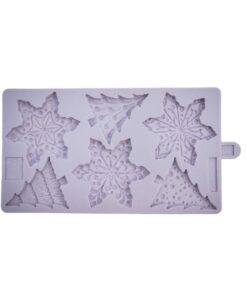 Karen Davies Silikonform - Schneeflocken & Weihnachtsbäume