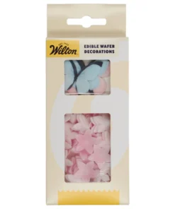 Wilton Essbare Schmetterlinge und Blumen - Wafer Papier - Pastell Pink - 30-teilig