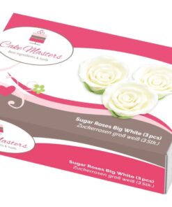 Cake-Masters Rosen 50mm weiß Zucker 3 Stück