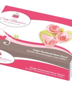 Cake-Masters Rosenknospen rosa Zucker 3 Stück