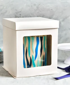 Großer Tortenschachtel Weiß 26x26x29,4