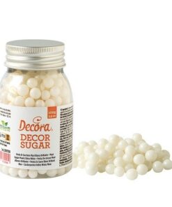 Decora 7mm Zuckerperlen Shiny White, 100g
