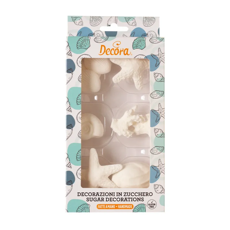 Zuckerdekoration Muscheln, 9 Stück