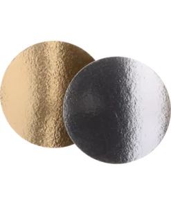 Kartonunterlagen silber-gold rund 26cm