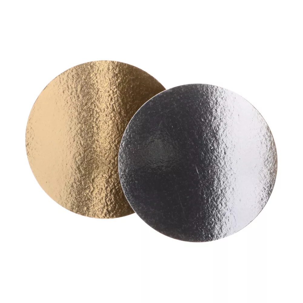 Kartonunterlagen silber-gold rund 26cm