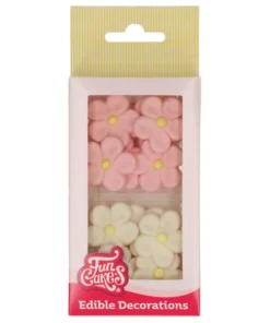 Sugar Paste Decorations Daisies White/Pink
