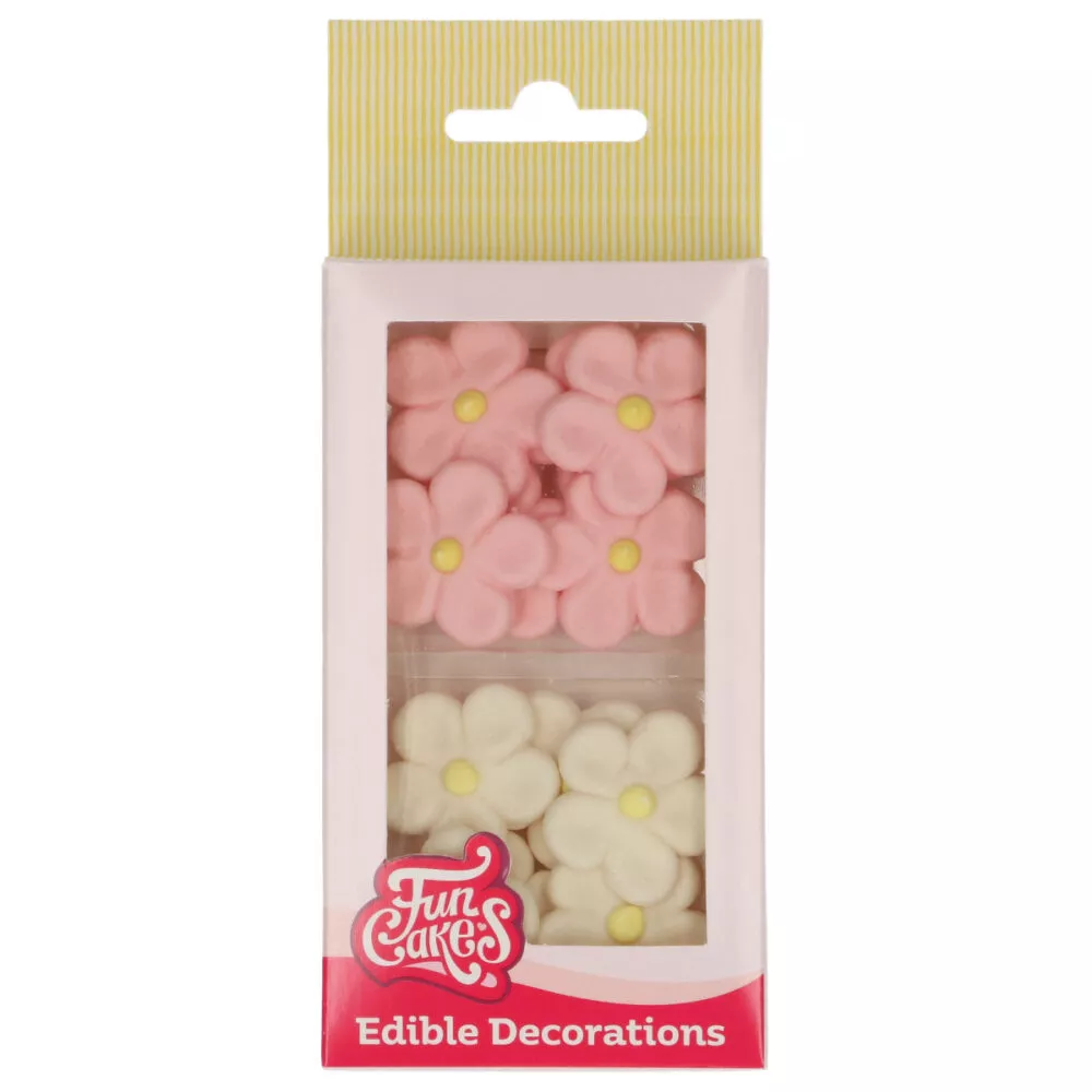 Sugar Paste Decorations Daisies White/Pink