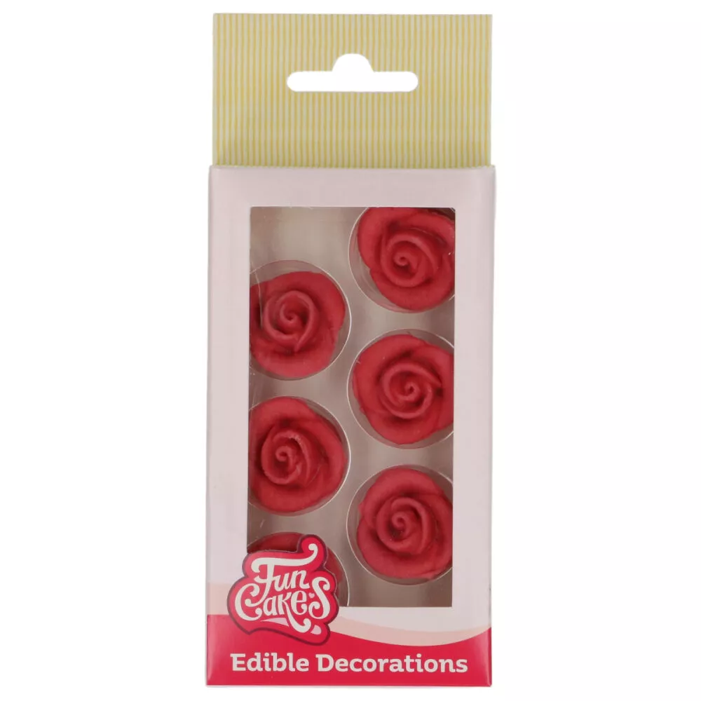 Sugar Paste Decorations Roses Red