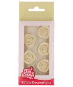 Sugar Paste Decorations Roses White