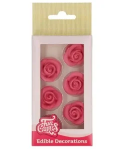 Zuckerdekorationen Rosen Pink 8Stk