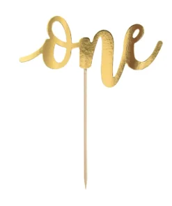 PartyDeco Cake Topper One Gold