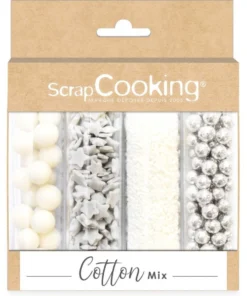 Scrap Cooking 4er Set Zuckerstreusel Mix Mix Cotton silver , weiss, grau
