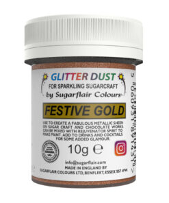 Sugarflair Essbare Glanzpuderfarbe Festive Gold