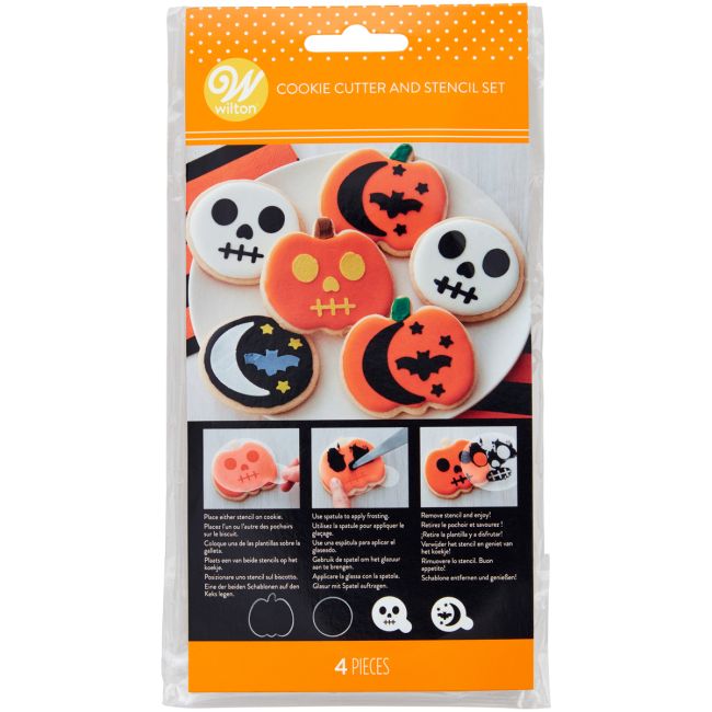 Wilton Cookie Cutter & Stencil Halloween set/4
