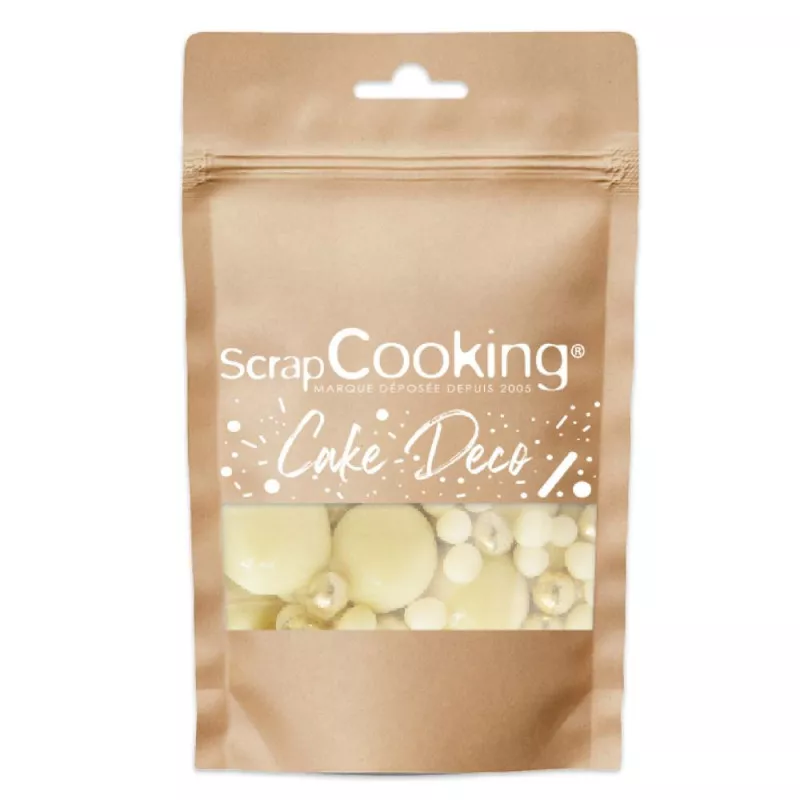 Weiss-gold Schokoperlen 50g – Bild 2