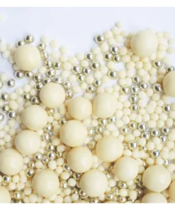 Weiss-gold Schokoperlen 50g